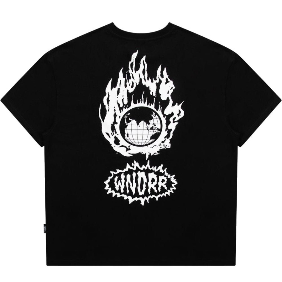 Men WNDRR Tees | Wndrr Ablaze Box Fit Tee - Black