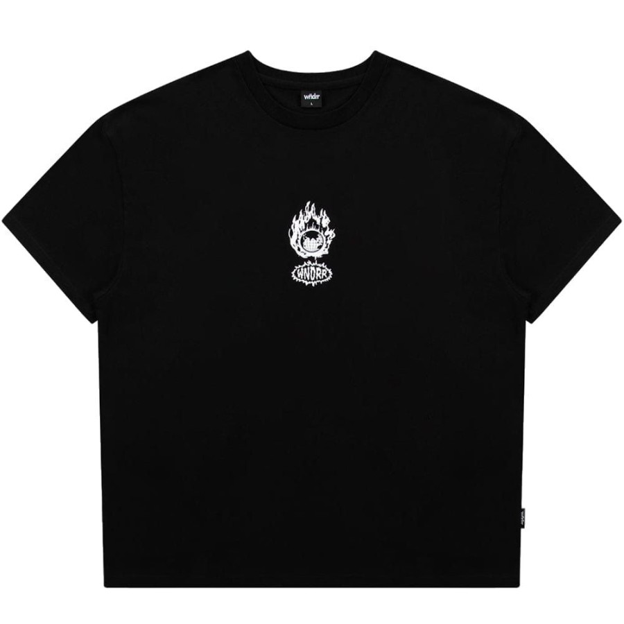 Men WNDRR Tees | Wndrr Ablaze Box Fit Tee - Black