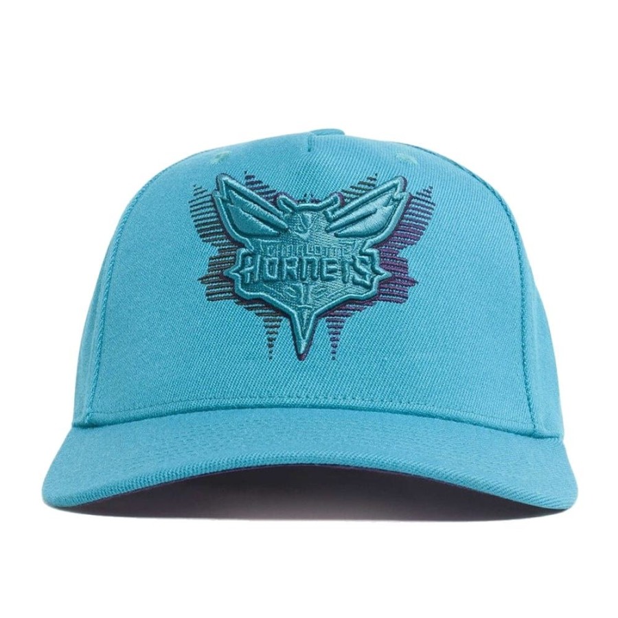 Men Mitchell u0026 Ness Nba Hats | Mitchell & Ness Tri Slice Classic Redline Snapback Charlotte Hornets - Teal