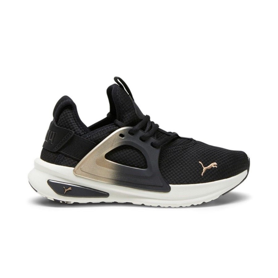 Women Puma Puma | Puma Womens Softride Enzo Evo Molten Metal - Black / Gold / White