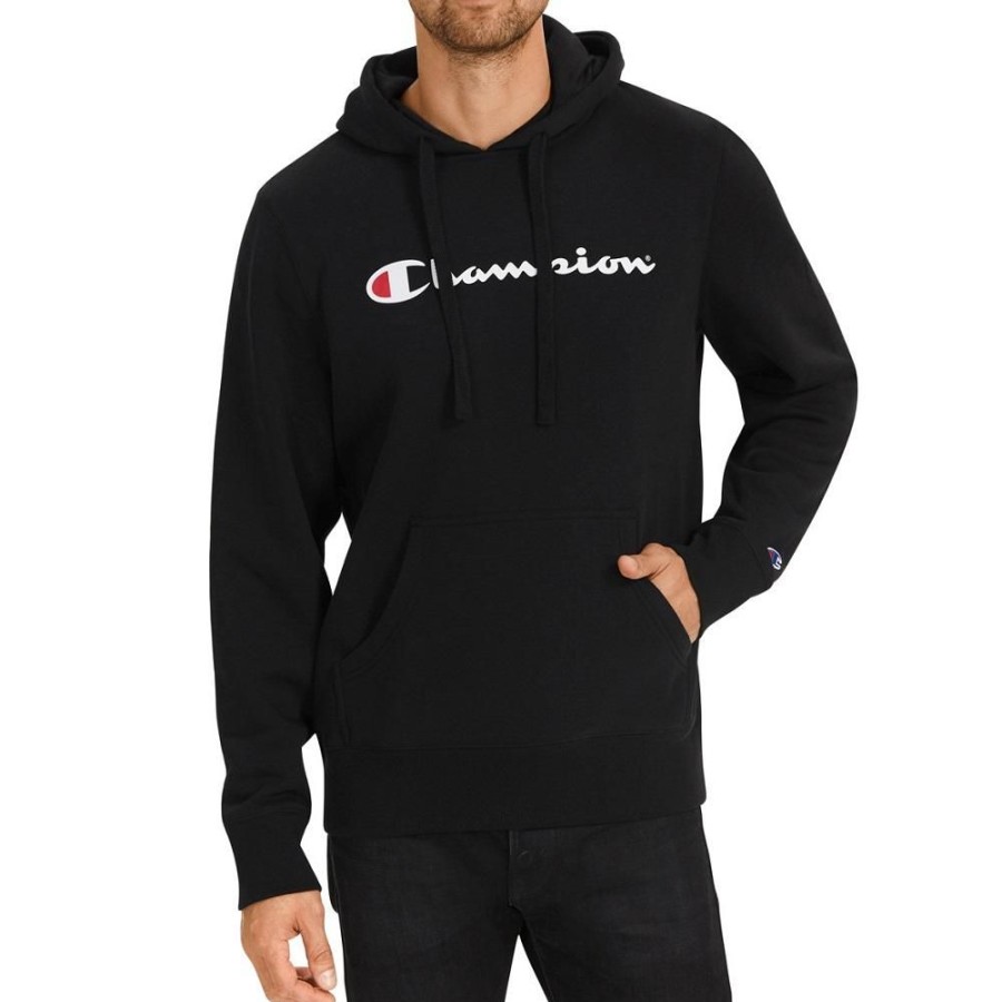 Men Champion Hoodies & Sweats | Champion Script Hoodie - Black