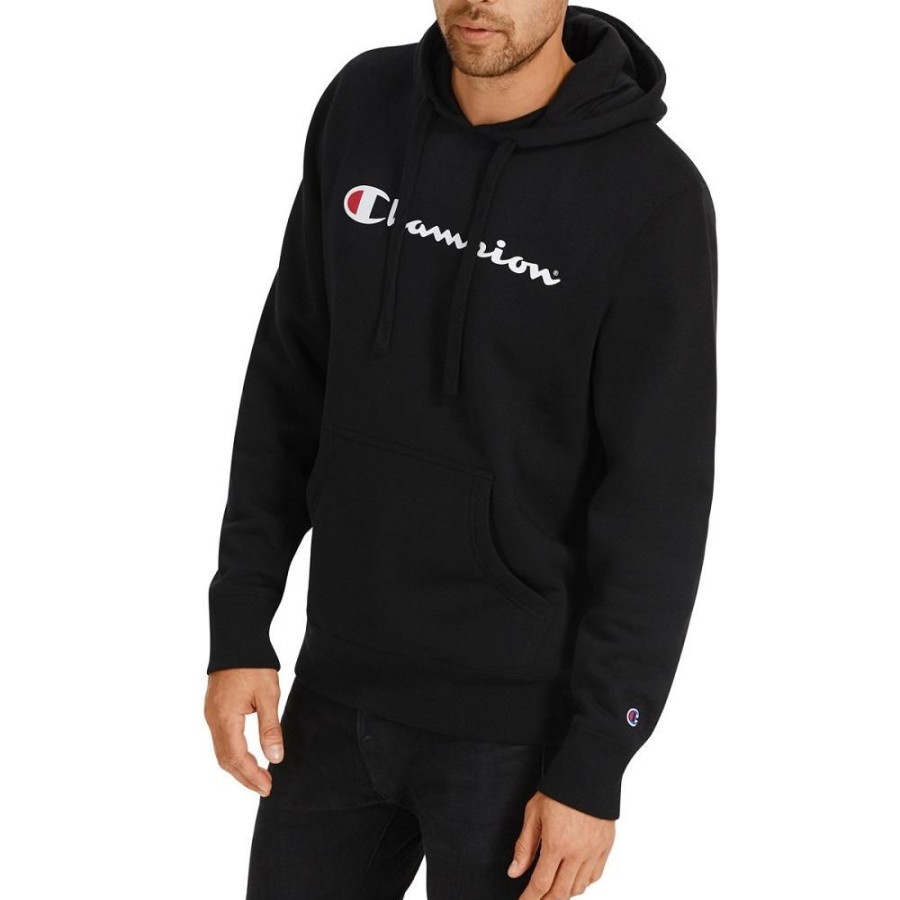 Men Champion Hoodies & Sweats | Champion Script Hoodie - Black