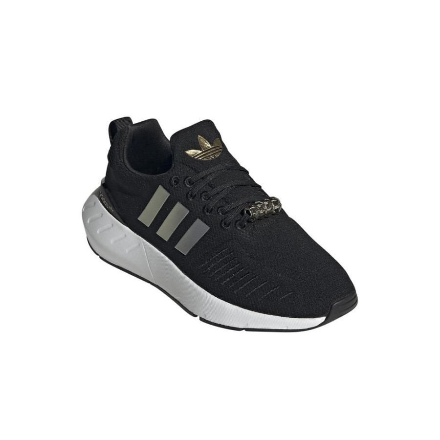 Women Adidas Adidas | Adidas Womens Swift Run 22 - Black / Gold / White