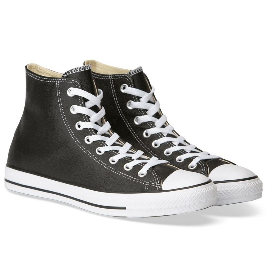 Men Converse Converse | Converse Chuck Taylor Hi Leather - Black / White