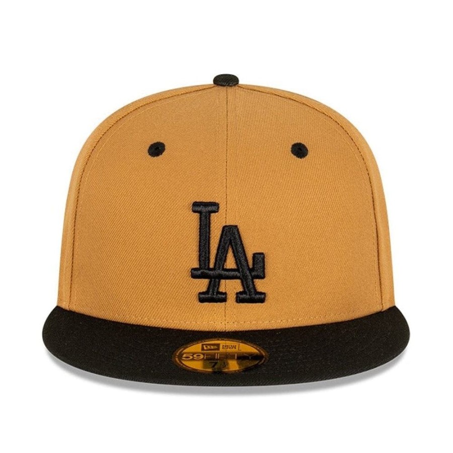 Men New Era Mlb Hats | New Era 59Fifty Fitted Cap Los Angeles Dodgers - Wheat / Black