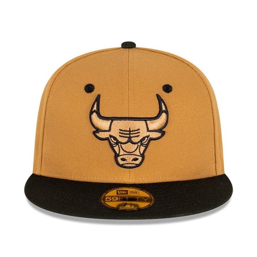 Men New Era Nba Hats | New Era 59Fifty Fitted Cap Chicago Bulls - Wheat / Black