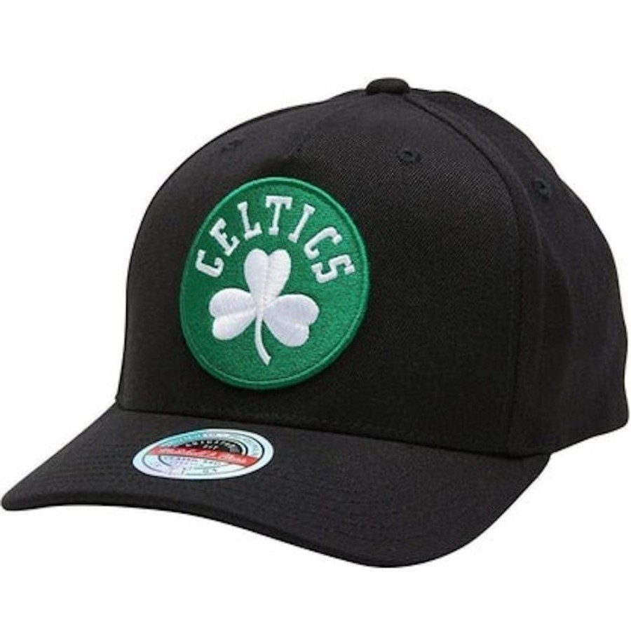 Men Mitchell u0026 Ness Nba Hats | Mitchell & Ness Team Colour Logo Classic Red Stretch Snapback Boston Celtics - Black