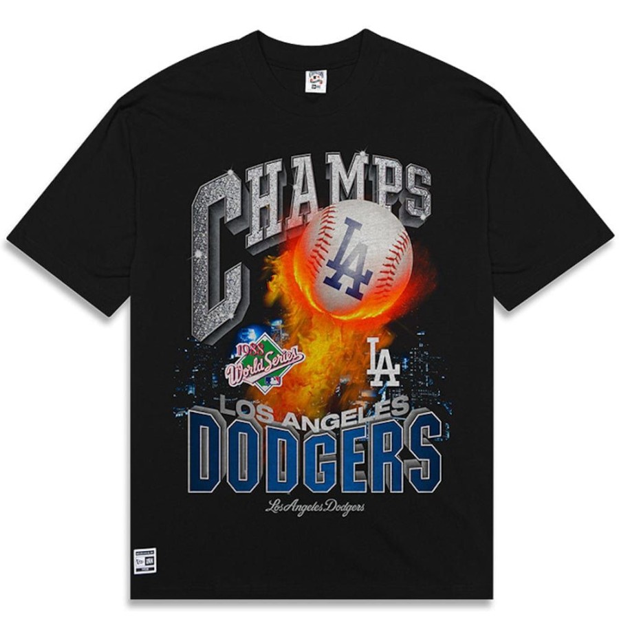 Men New Era Mlb Clothing | New Era Oversized Tee Los Angeles Dodgers - Black