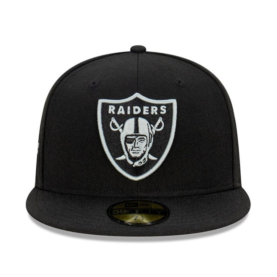 Men New Era Fitted | New Era 59Fifty Chrome Noble Metals Fitted Cap Las Vegas Raiders - Black / Silver Wing