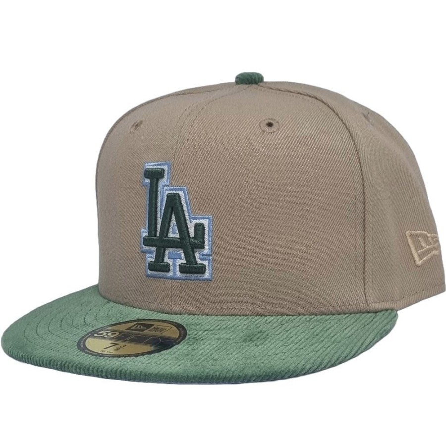 Men New Era Fitted | New Era 59Fifty Oasis Fitted Cap Los Angeles Dodgers - Camel / Cilantro Green / White