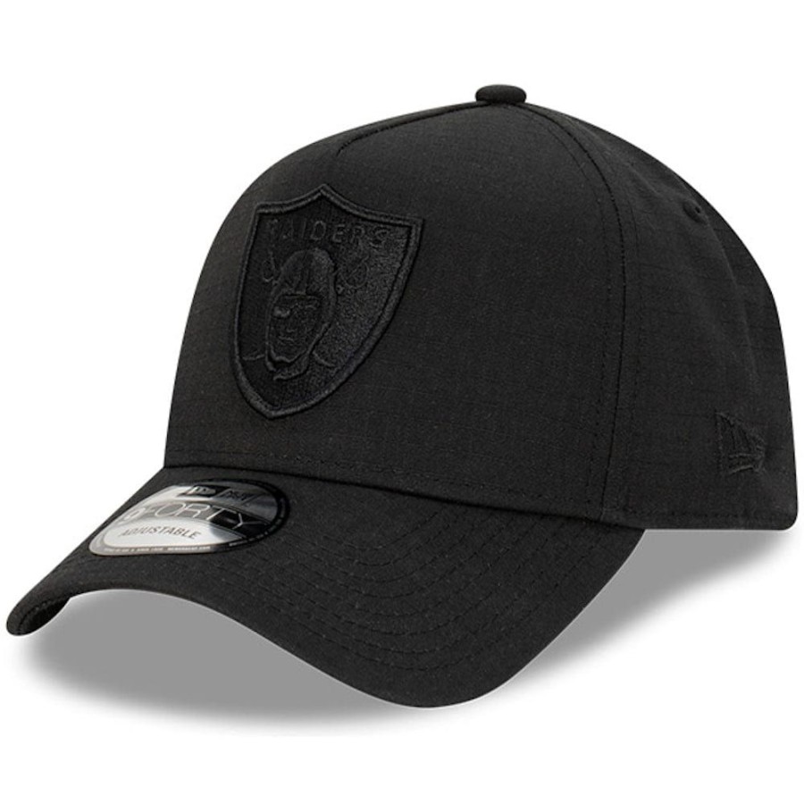 Men New Era Nfl Hats | New Era 9Forty A-Frame Ripstop Snapback Las Vegas Raiders - Black / Black