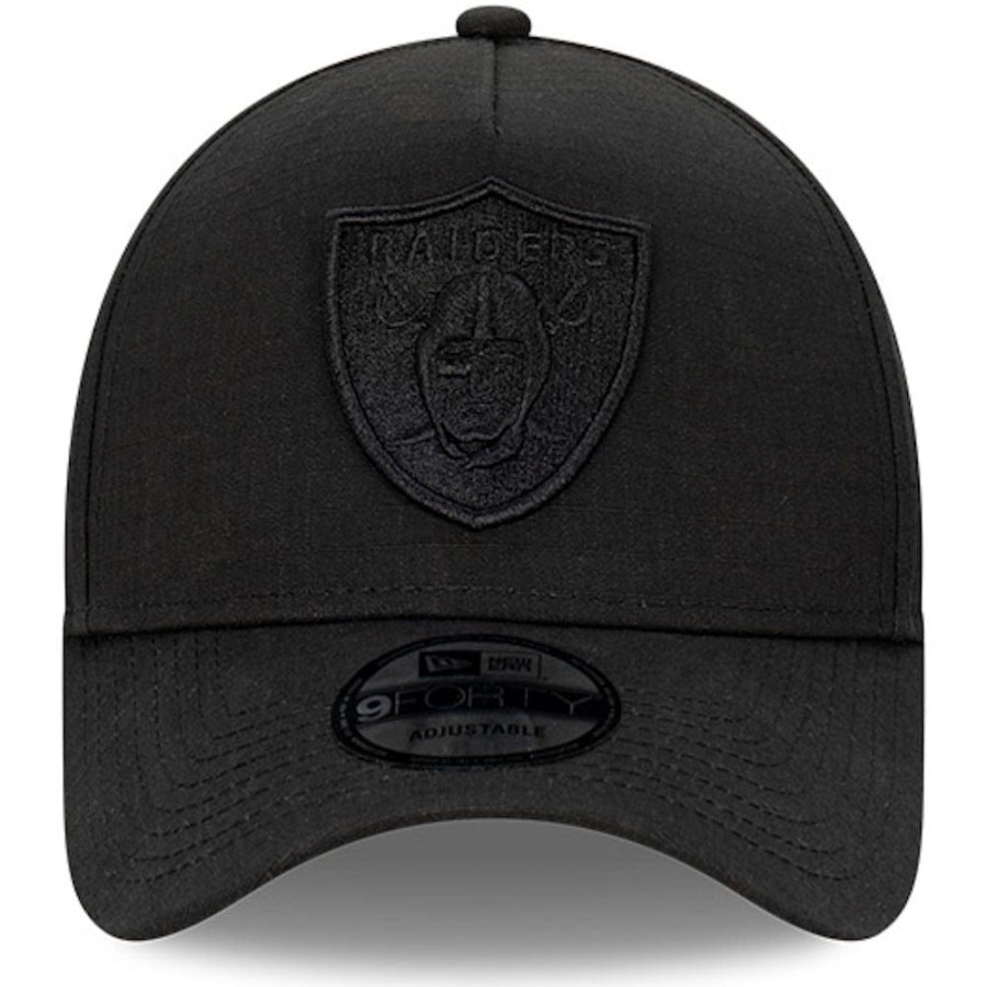 Men New Era Nfl Hats | New Era 9Forty A-Frame Ripstop Snapback Las Vegas Raiders - Black / Black