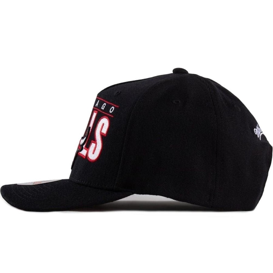 Men Mitchell u0026 Ness Nba Hats | Mitchell & Ness Billboard 2.0 Classic Redline Snapback Chicago Bulls - Black