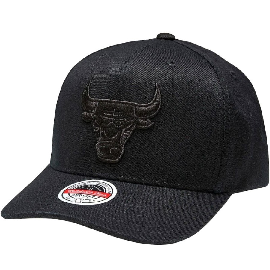 Men Mitchell u0026 Ness Nba Hats | Mitchell & Ness Team Logo Classic Redline Stretch Snapback Chicago Bulls - Black / Black