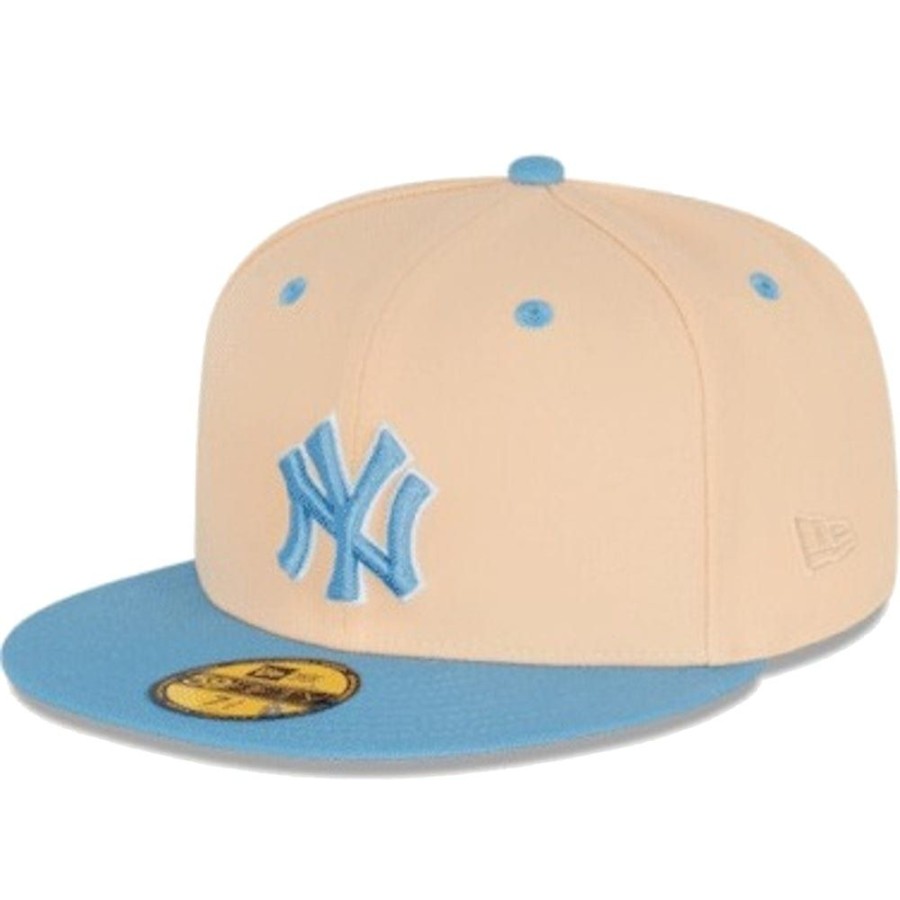 Men New Era Fitted | New Era 59Fifty Ice Latte Fitted Cap New York Yankees - Mango Mocha / Sky Blue