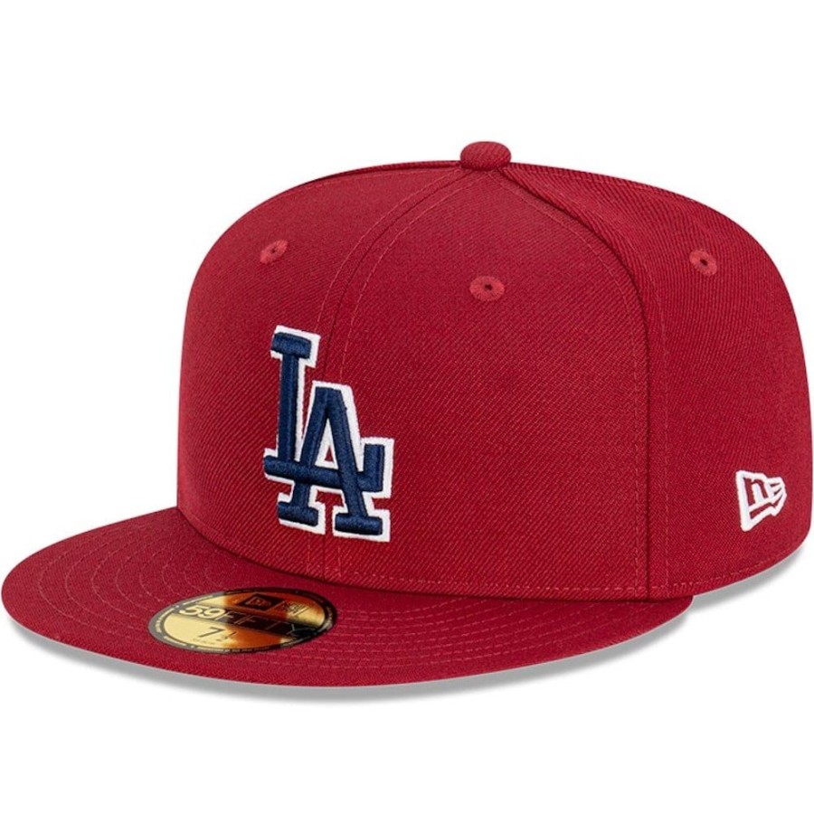 Men New Era Fitted | New Era 59Fifty Bordeaux Blue Fitted Cap Los Angeles Dodgers - Cardinal / Navy