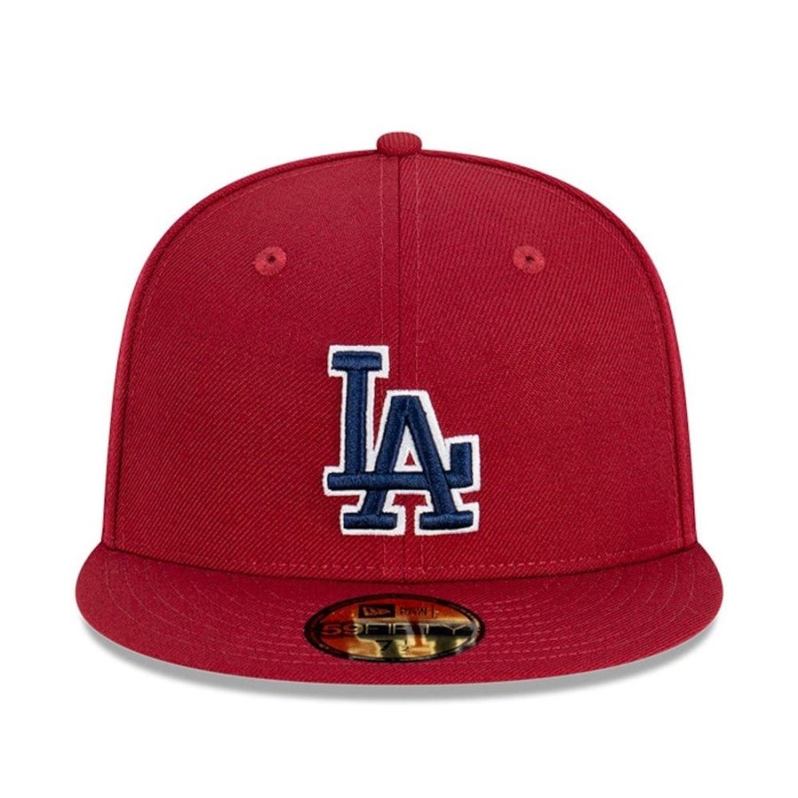 Men New Era Fitted | New Era 59Fifty Bordeaux Blue Fitted Cap Los Angeles Dodgers - Cardinal / Navy