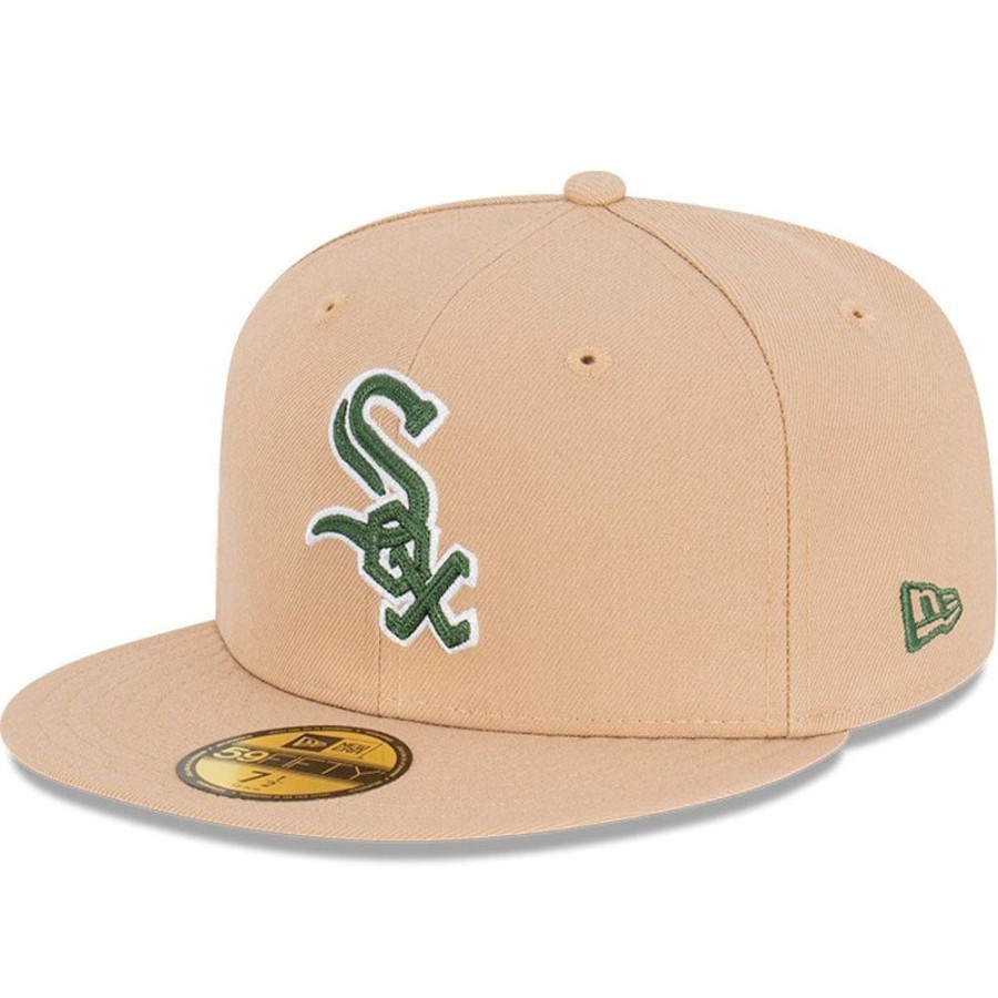 Men New Era Fitted | New Era 59Fifty Chain Stitch Fitted Cap Chicago White Sox - British Khaki / Green