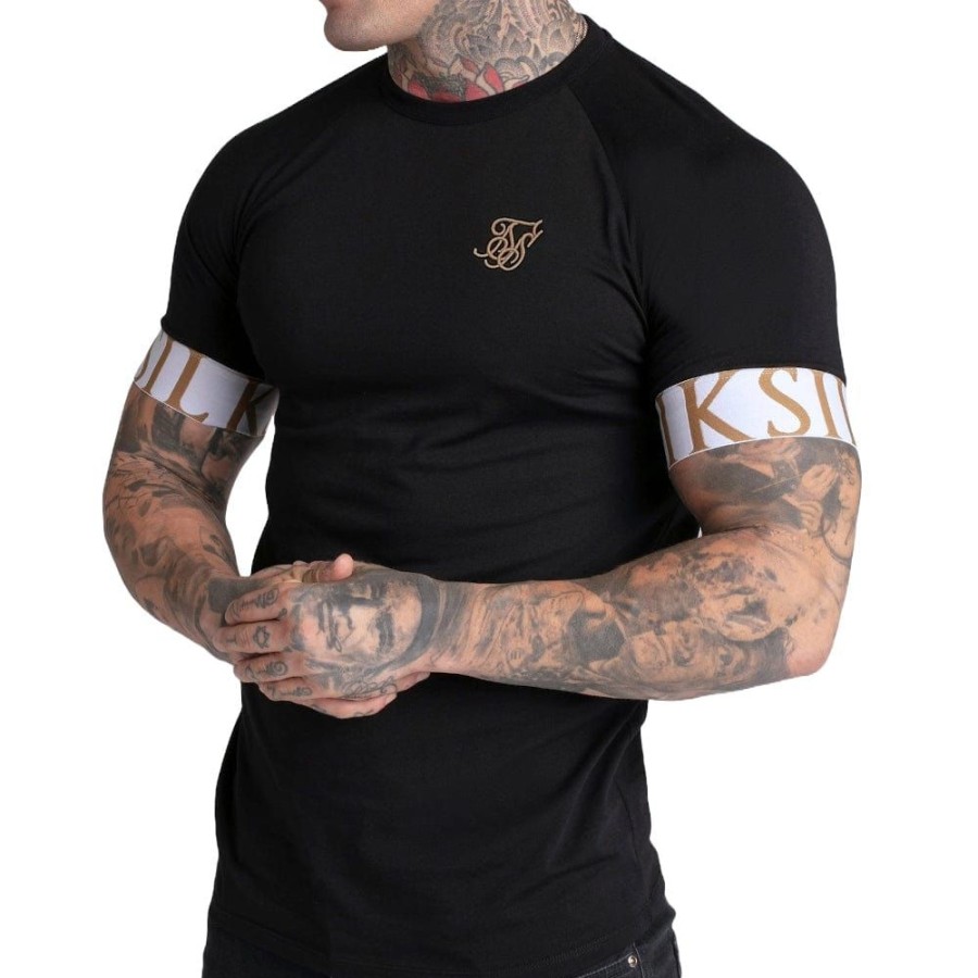 Men SikSilk Tees | Siksilk Tech Tee - Black / White