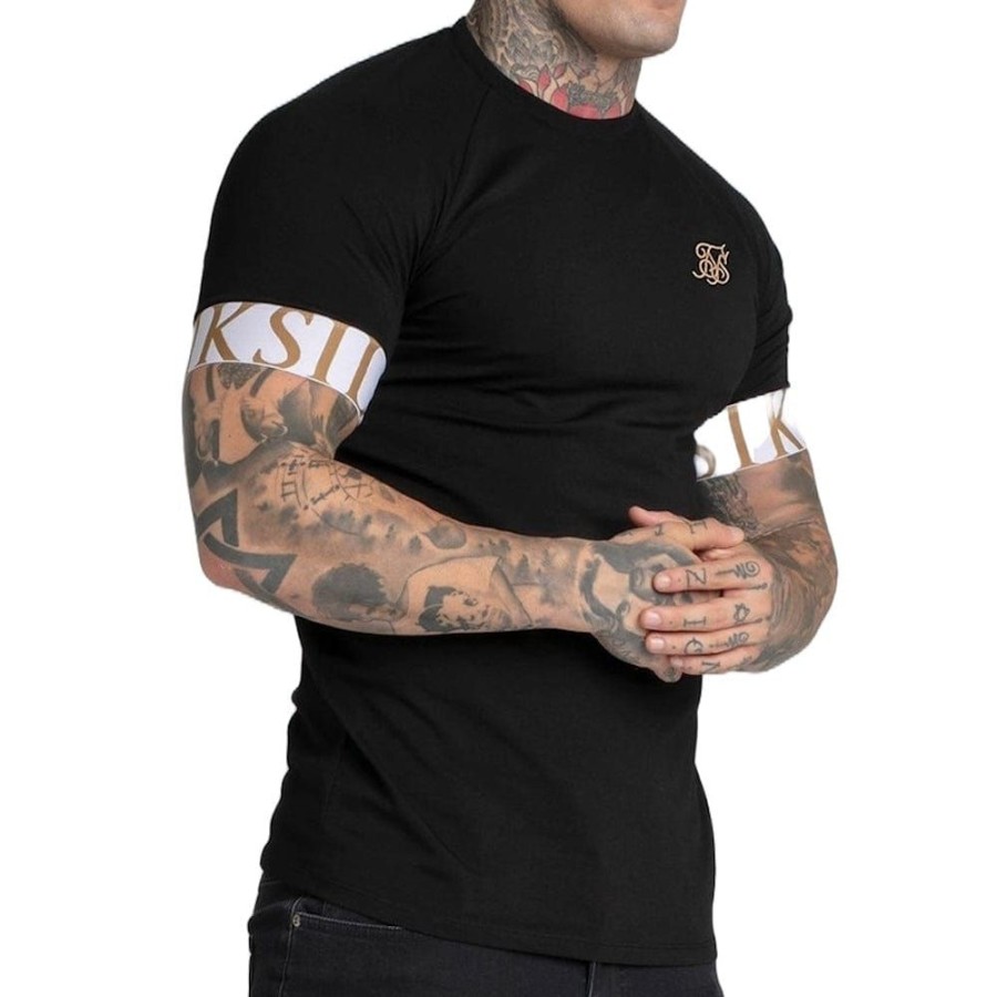 Men SikSilk Tees | Siksilk Tech Tee - Black / White