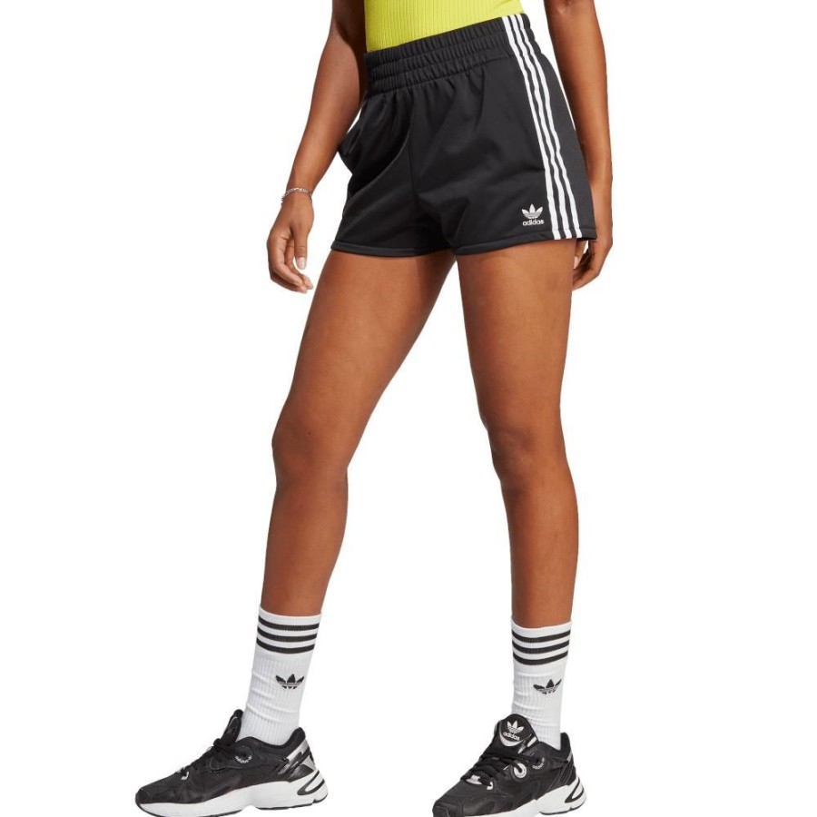 Women Adidas Bottoms | Adidas Womens 3 Stripe Short - Black / White