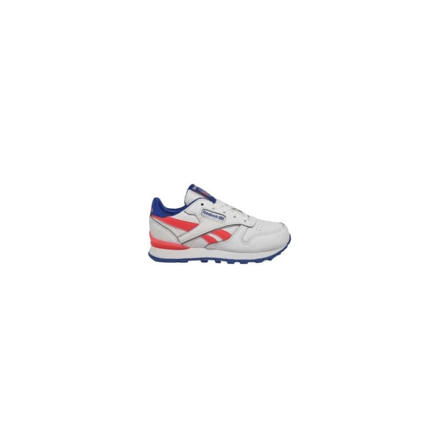 Kids Reebok Kids | Reebok Childrens Classic Leather Step N Flash - White / Cobalt / Cherry