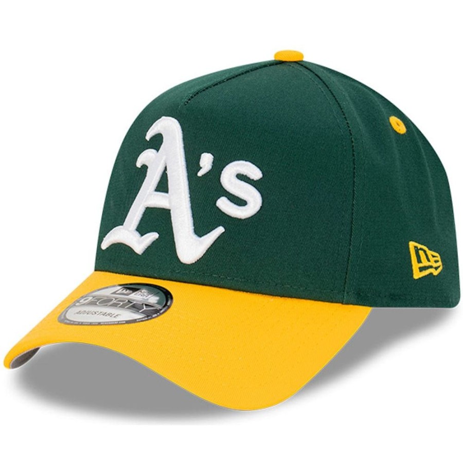 Men Not specified Snapback | New Era 9Forty A-Frame Snapback Oversize Logo Oakland Athletics - Dark Green / Yellow