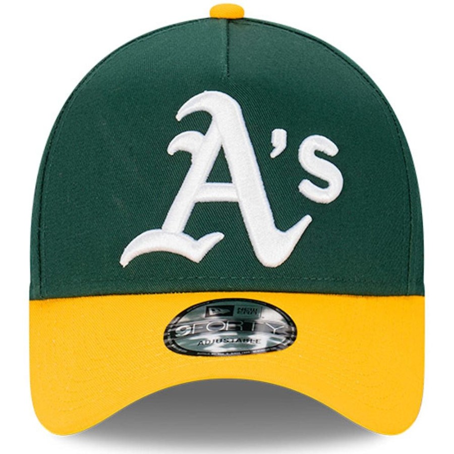 Men Not specified Snapback | New Era 9Forty A-Frame Snapback Oversize Logo Oakland Athletics - Dark Green / Yellow