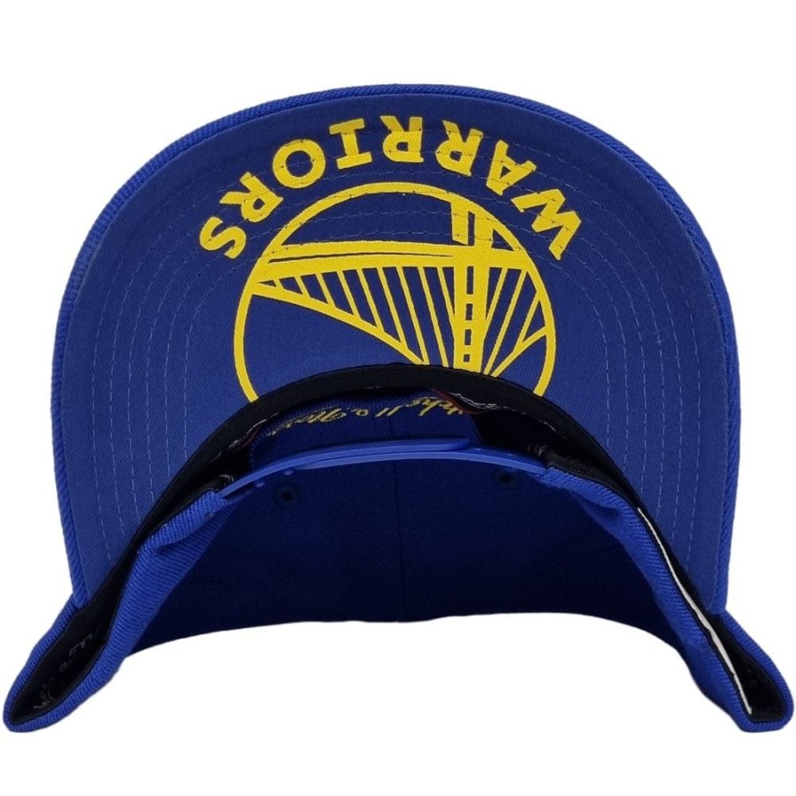 Men Mitchell u0026 Ness Snapback | Mitchell & Ness Team Outline Classic Redline Stretch Snapback Golden State Warriors - Blue