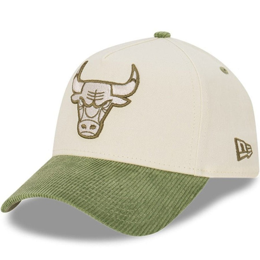 Men New Era Nba Hats | New Era 9Forty Cord A-Frame Snapback Chicago Bulls - Chrome White / New Olive