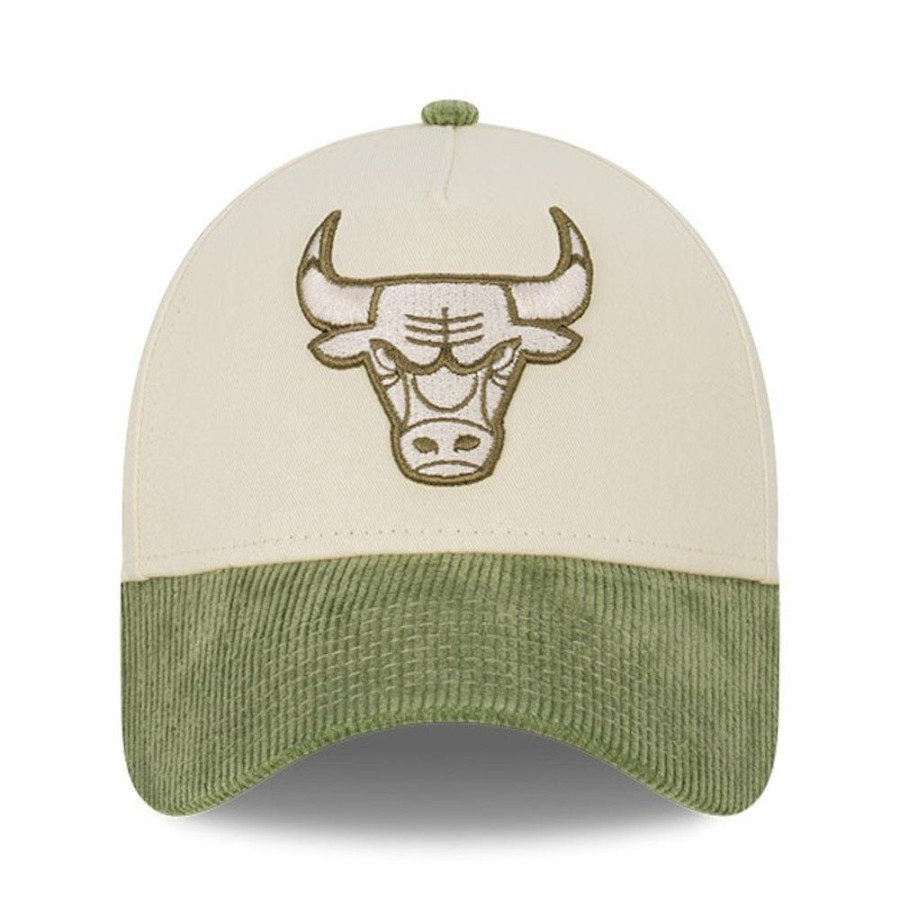 Men New Era Nba Hats | New Era 9Forty Cord A-Frame Snapback Chicago Bulls - Chrome White / New Olive