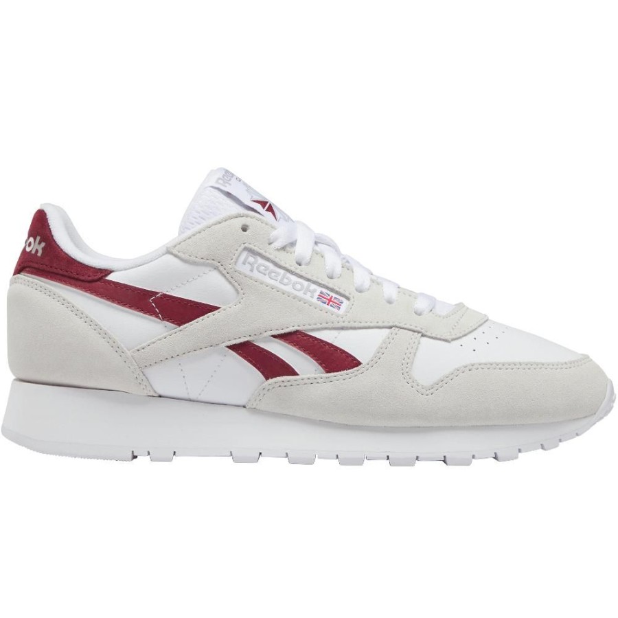 Men Reebok Reebok | Reebok Classic Leather - Grey / Burgundy / White