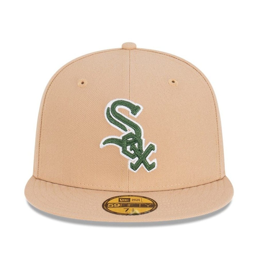 Men New Era Mlb Hats | New Era 59Fifty Chain Stitch Fitted Cap Chicago White Sox - British Khaki / Green