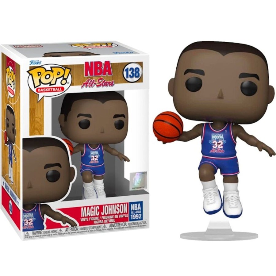 Men Funko Pop! Vinyl | Funko Nba Legends Magic Johnson Blue All Star Pop! Vinyl #138