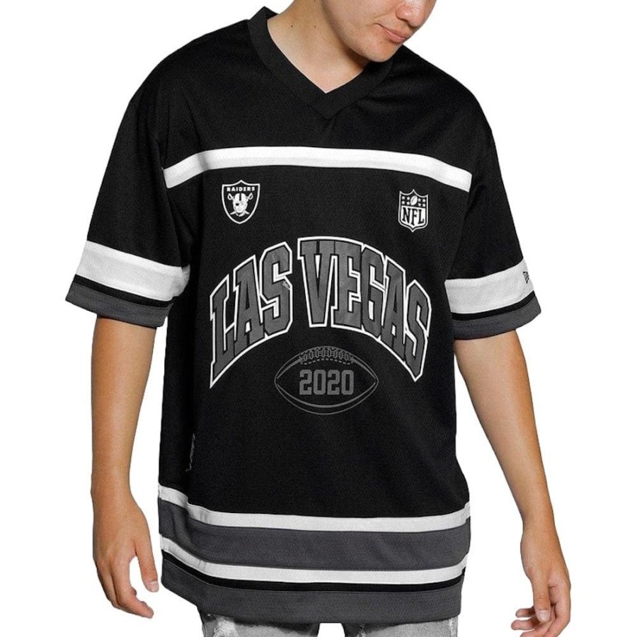 Men New Era Nfl Clothing | New Era Oversize Hockey Jersey Las Vegas Raiders - Black