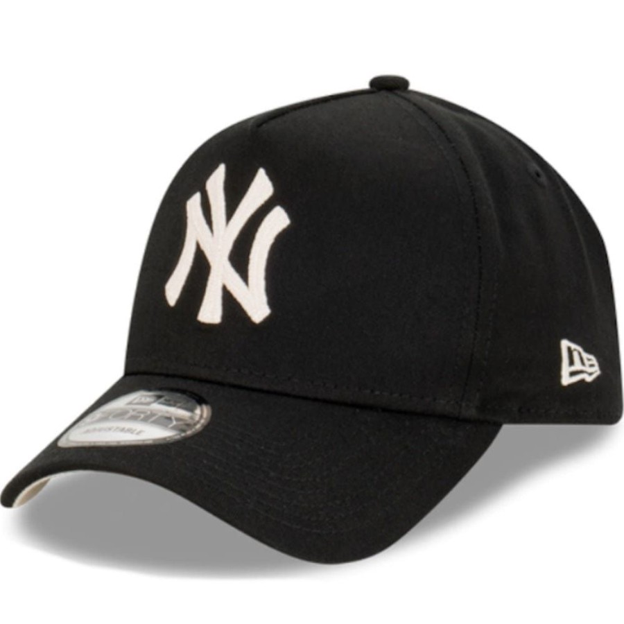 Men New Era Mlb Hats | New Era 9Forty A-Frame Chainstitch Snapback New York Yankees - Black / Stone