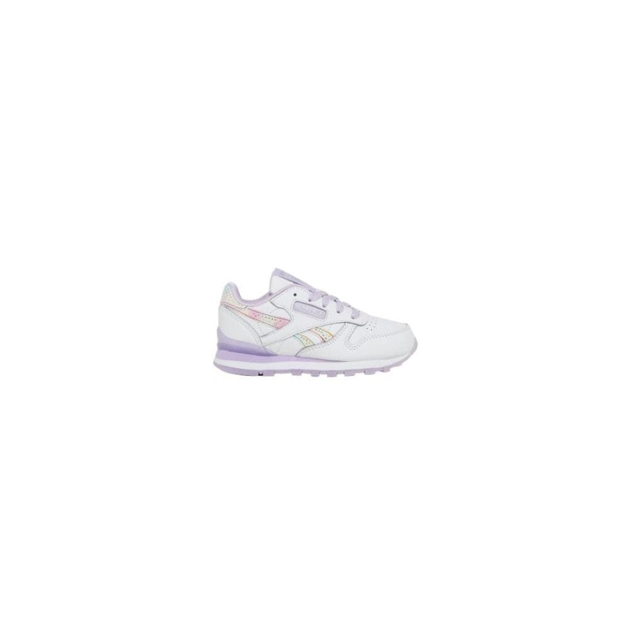 Kids Reebok Kids | Reebok Childrens Classic Leather Step N Flash - White / Purple