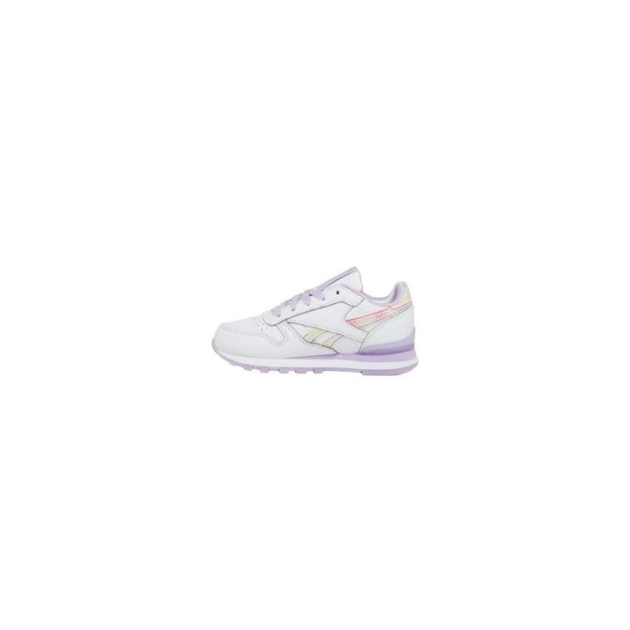 Kids Reebok Kids | Reebok Childrens Classic Leather Step N Flash - White / Purple