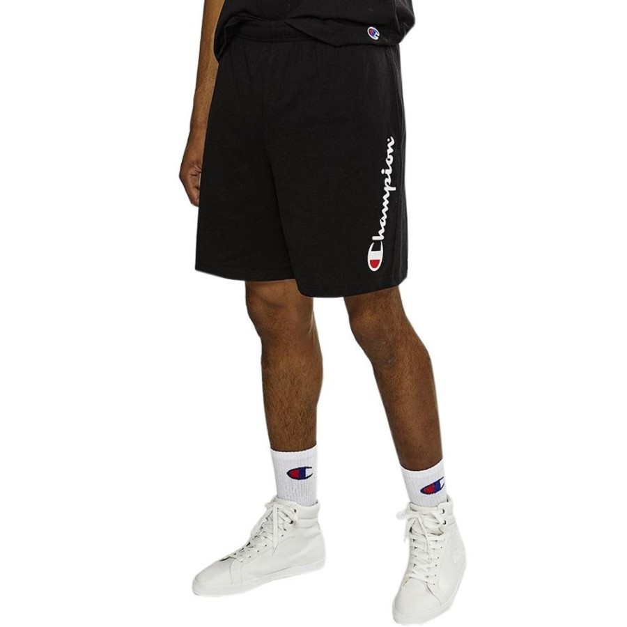 Men Champion Shorts | Champion Script Jersey Short - Black