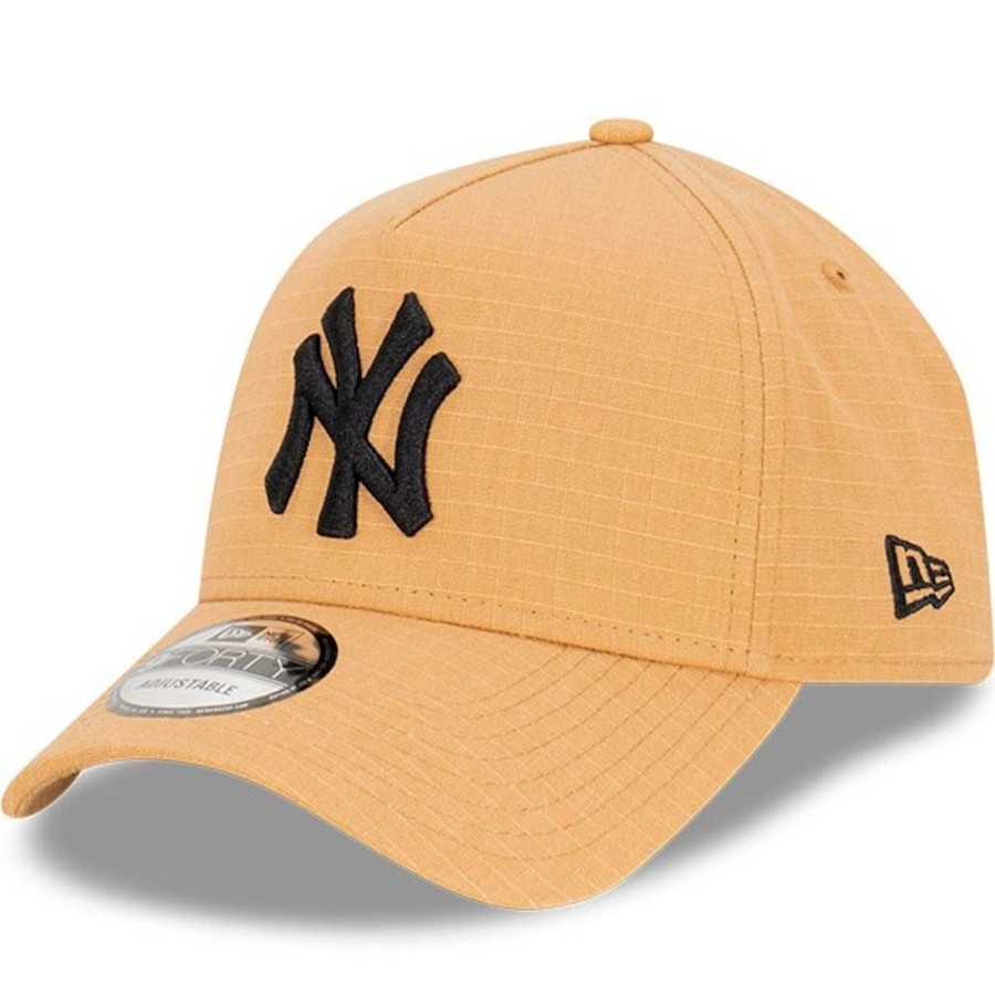 Men New Era Mlb Hats | New Era 9Forty Ripstop A-Frame Strapback New York Yankees - Camel / Black