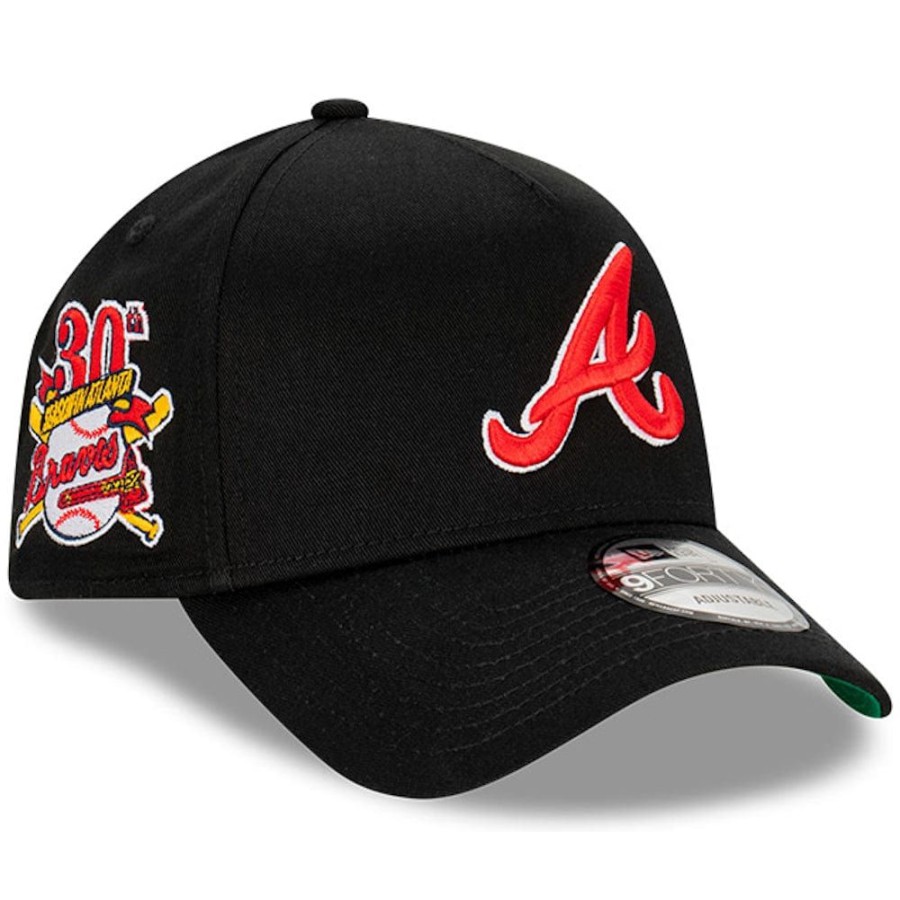 Men New Era Snapback | New Era 9Forty A-Frame Snapback Atlanta Braves Anniversary - Black / Red