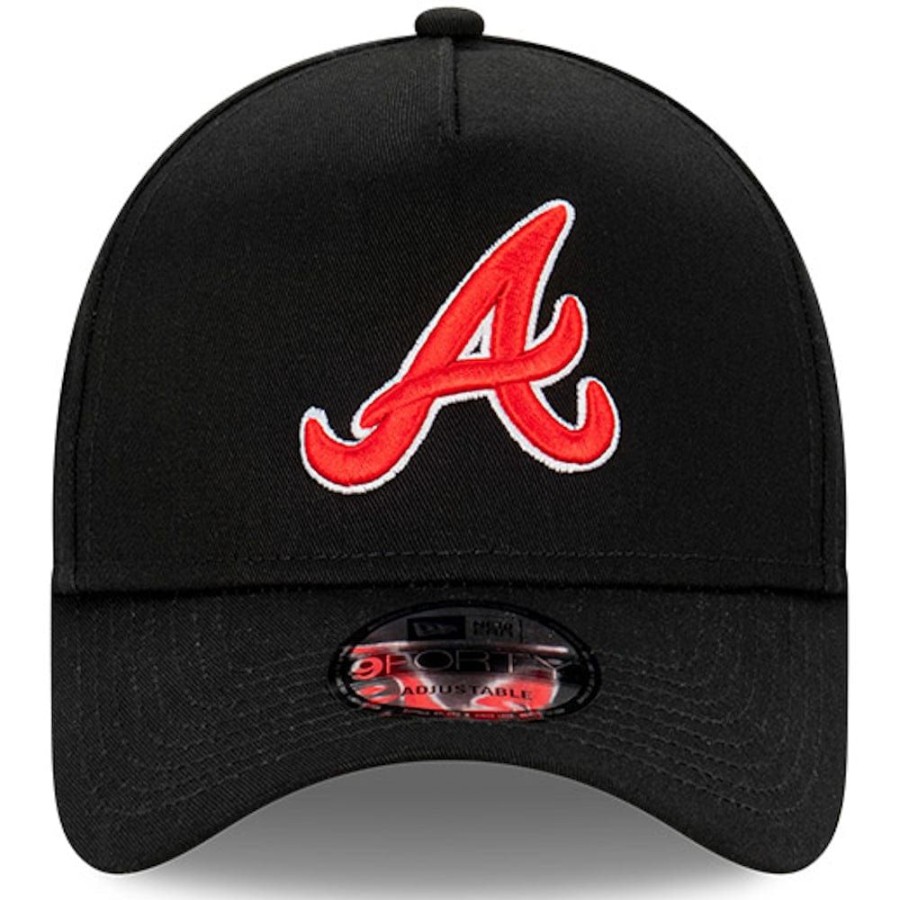 Men New Era Snapback | New Era 9Forty A-Frame Snapback Atlanta Braves Anniversary - Black / Red