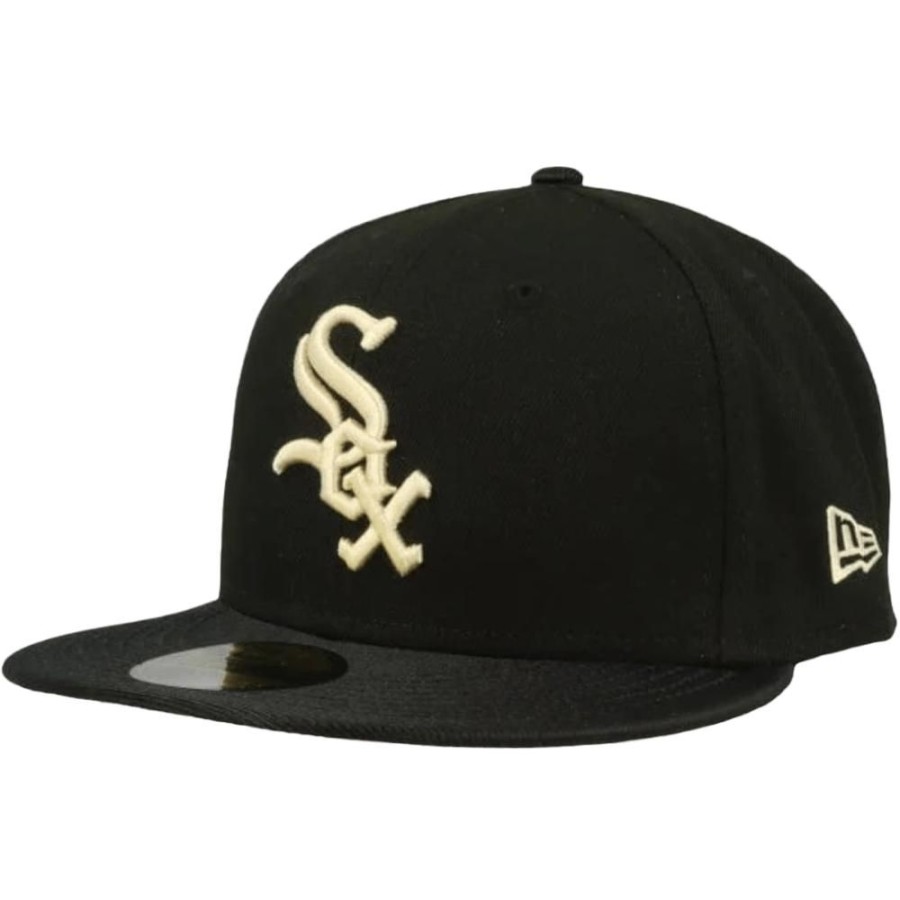 Men New Era Fitted | New Era 59Fifty Team Shimmer Fitted Cap Chicago White Sox - Black