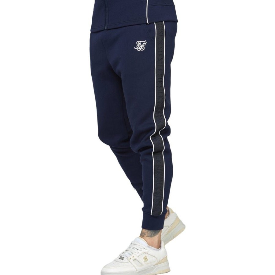 Men SikSilk Pants & Jeans | Siksilk Taped Jogger - Navy