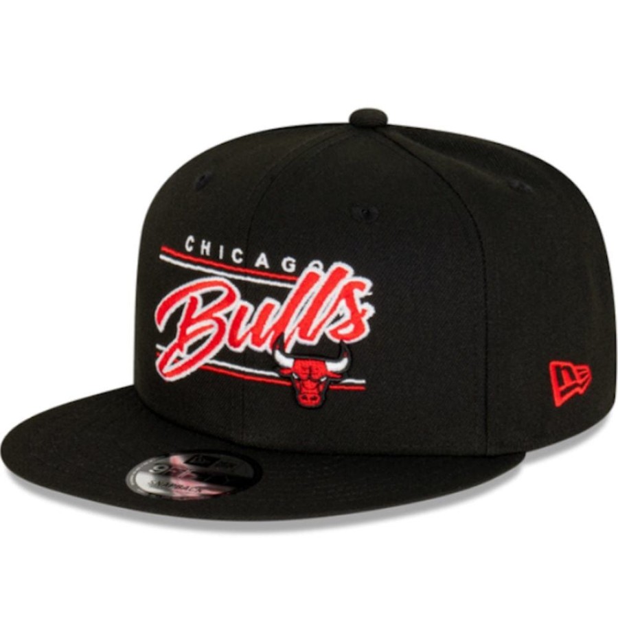 Men New Era Nba Hats | New Era 9Fifty Script Snapback Chicago Bulls - Black