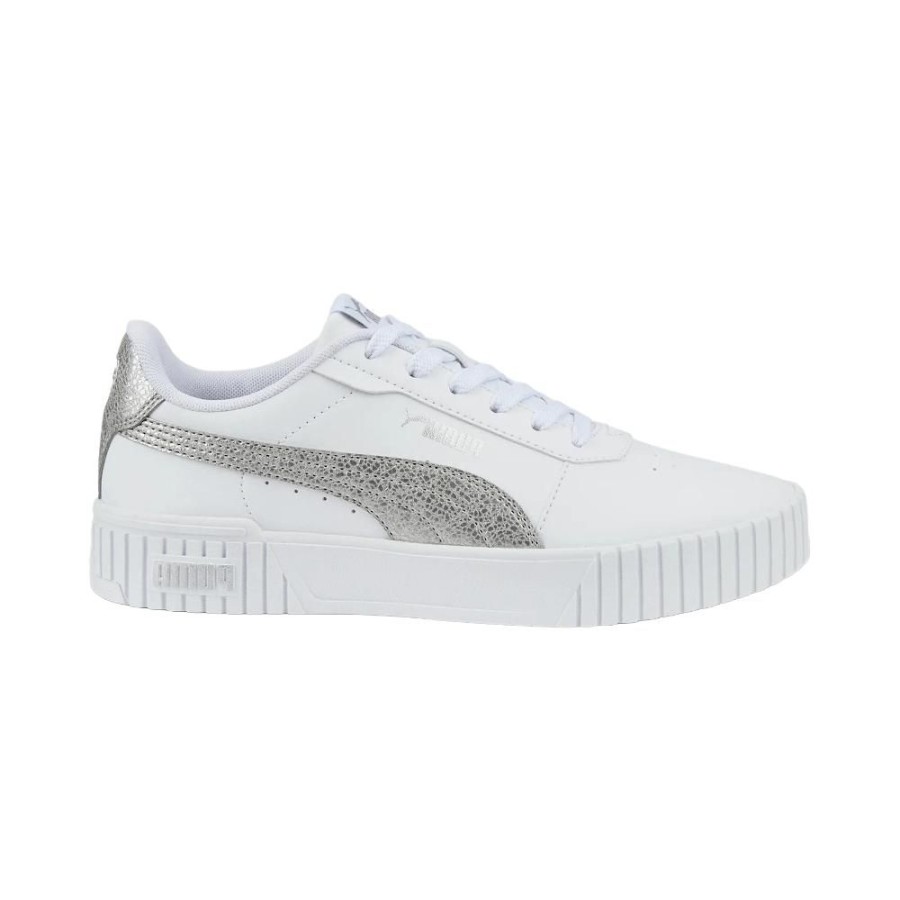 Women Puma Puma | Puma Womens Carina 2.0 Distressed - White / Silver