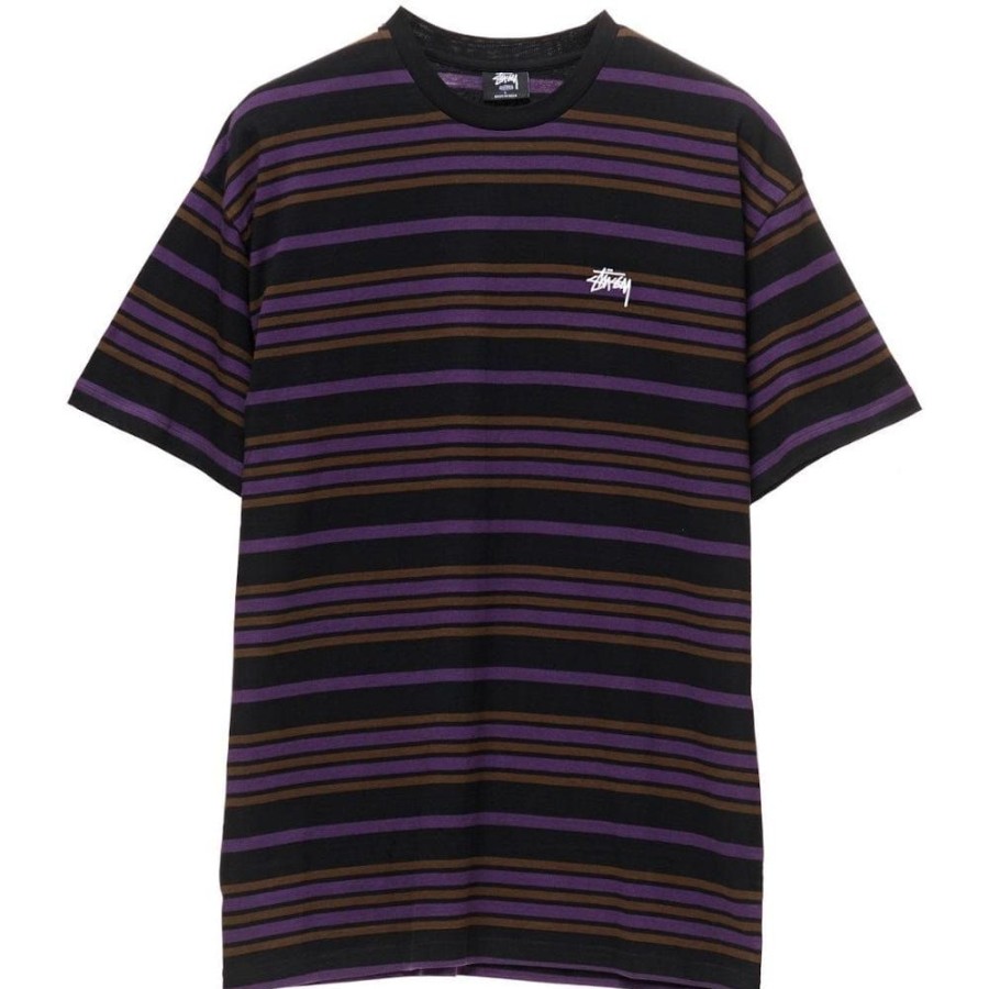 Men Stussy Plus Size | Stussy Alton Stripe Tee - Black / Purple