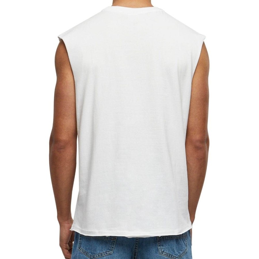 Men Urban Classics Tees | Urban Classics Open Edge Sleeveless Tee - White