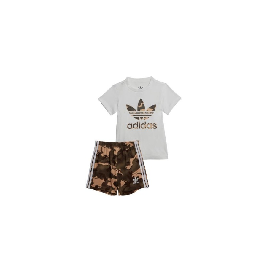 Kids Adidas Infants | Adidas Infants Camo Short Tee Set - White