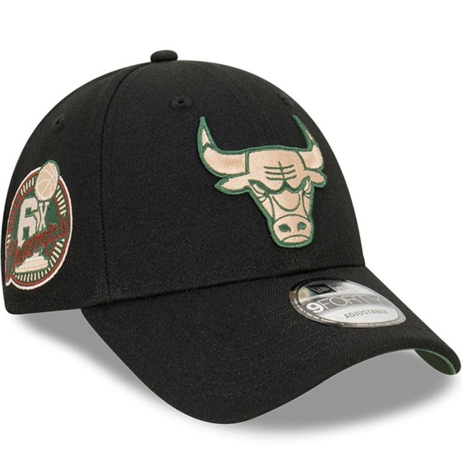 Men New Era Nba Hats | New Era 9Forty Snapback Chicago Bulls - Black / Cilantro Green